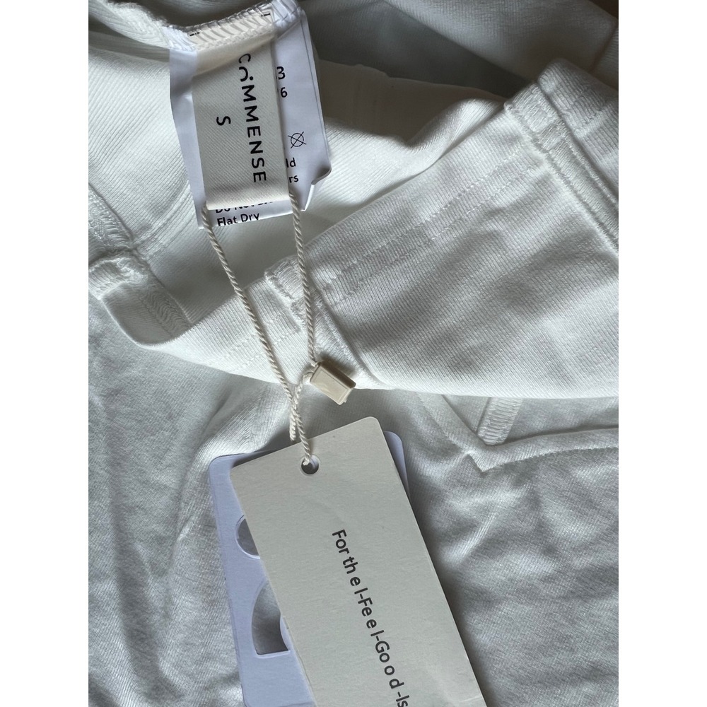 Commense Corset Top‎ Mock Neck Long Sleeve Ribbed Fitted Bodysuit White S - Picture 7 of 7